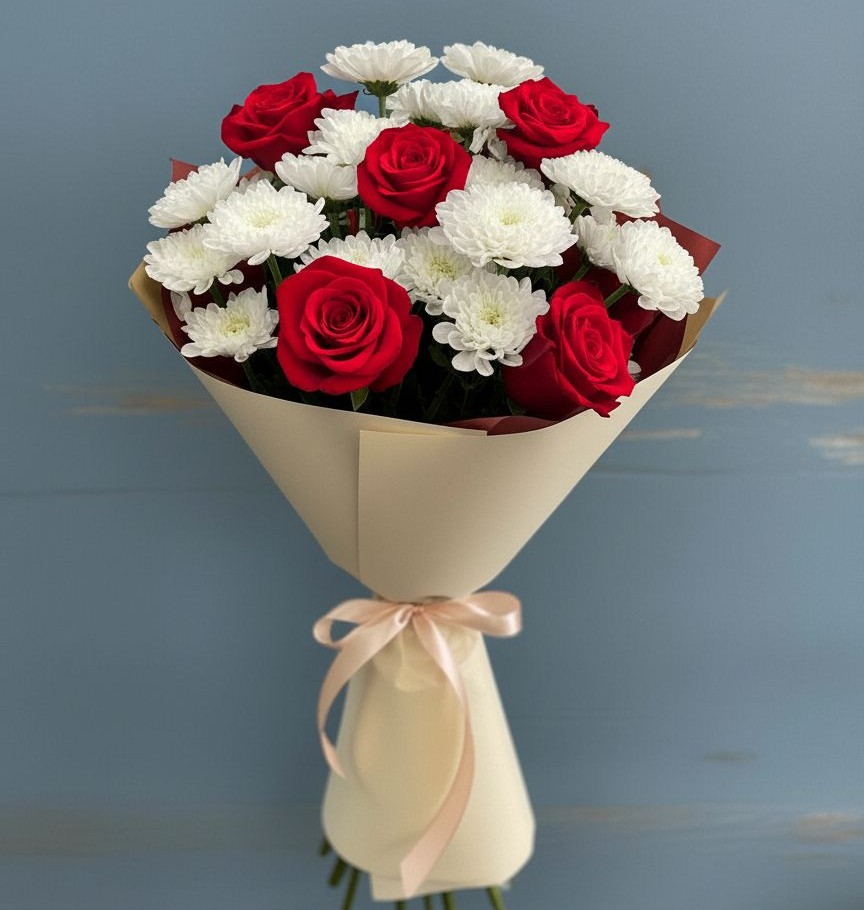 Букет цветов из: Розы и Хризантемы в Ровное