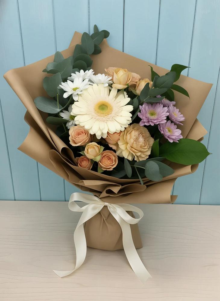 Букет цветов из: Герберы и Хризантемы в Ровное