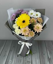 Букет цветов из:  Розы, Герберы и Хризантемы в Ровное