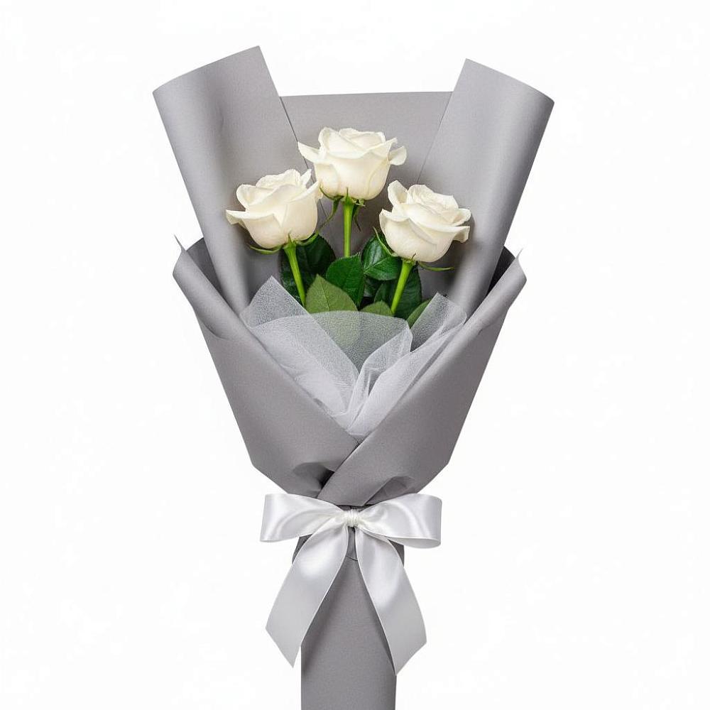Букет 3 белые розы в Ровное