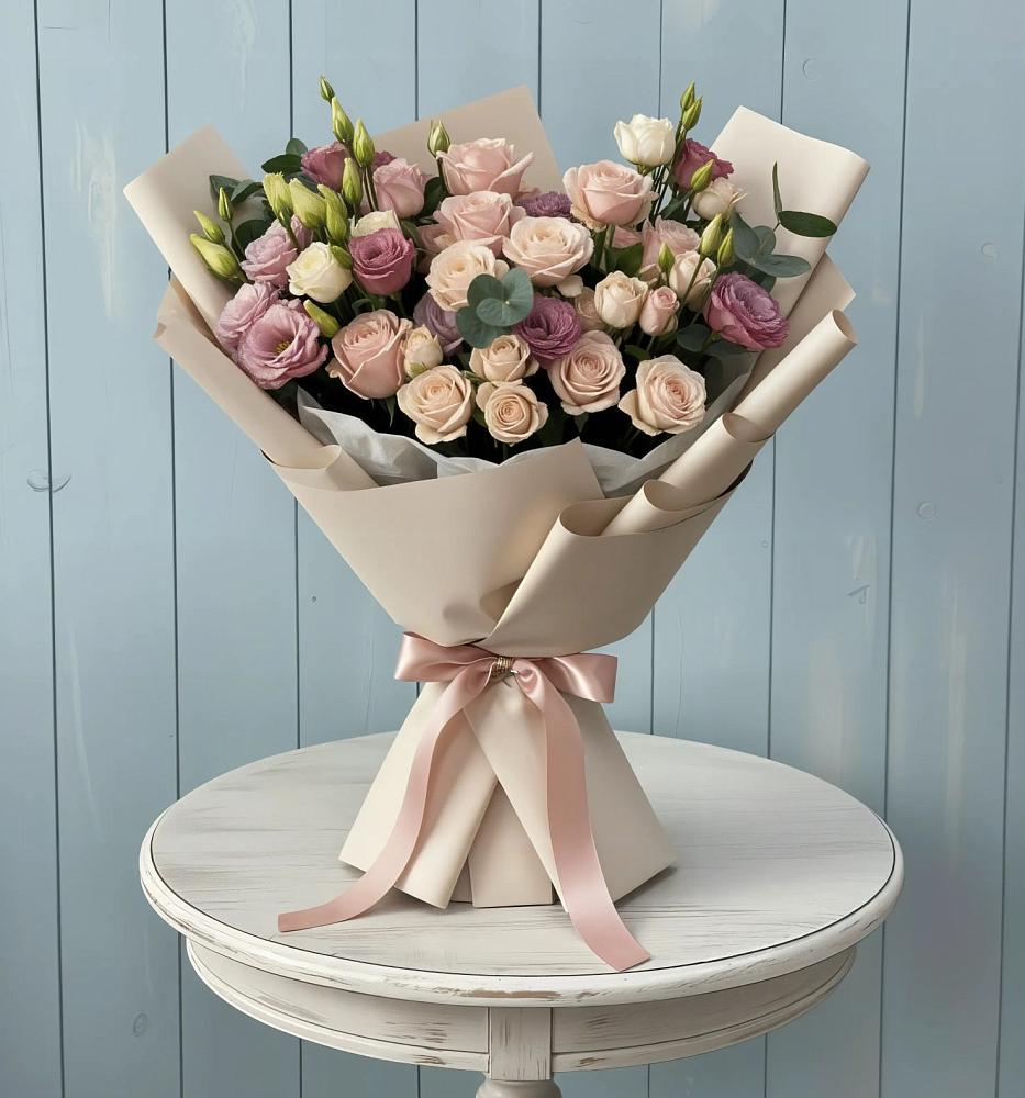 Букет цветов из: Розы и Лизиантусы в Ровное