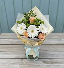 Букет цветов из:  Герберы, Розы и Хризантемы в Ровное