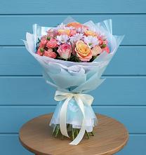 Букет цветов из:  Хризантемы и Розы в Ровное
